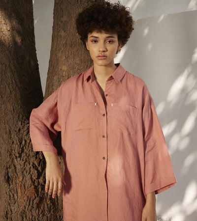 Rose blossom shirt dress