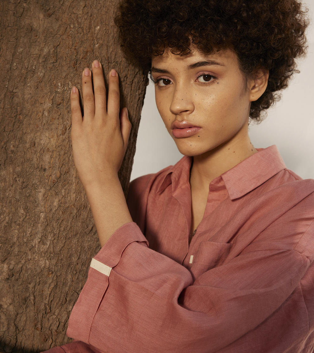 Rose blossom shirt dress