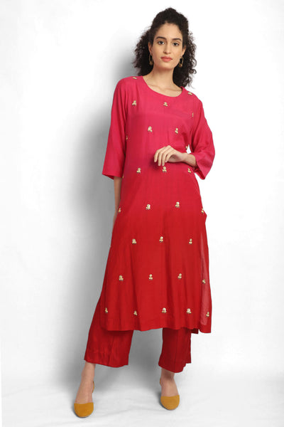 Ombre embroidered Kurta Co-ord