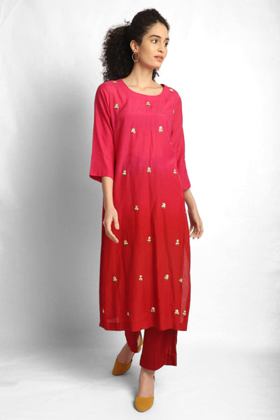 Ombre embroidered Kurta Co-ord
