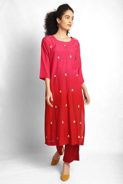 Ombre embroidered Kurta Co-ord