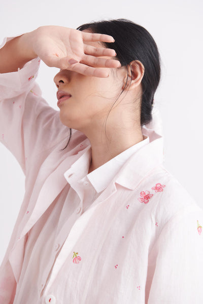 Cherry Blossom Handwoven Linen Jacket