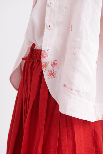 Cherry Blossom Handwoven Linen Jacket