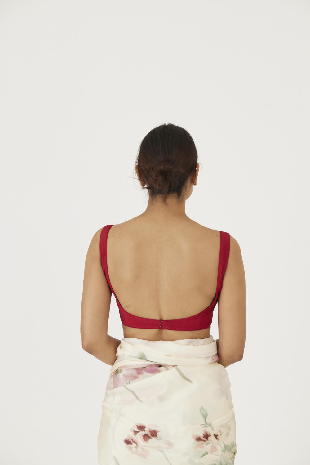 JULIET WHITE RED SOLID BLOUSE
