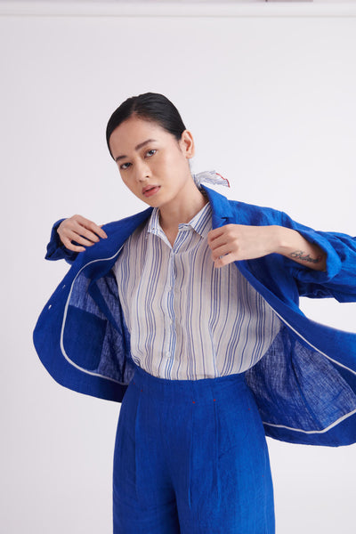 Oversized Shirt in Handloom Silk
