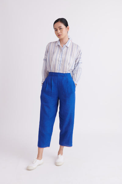 Victoria Blue Linen Pants
