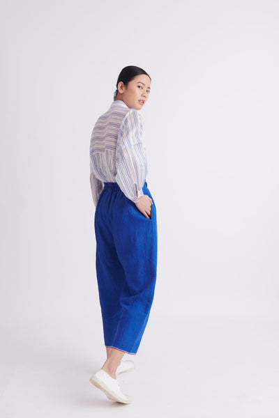 Victoria Blue Linen Pants
