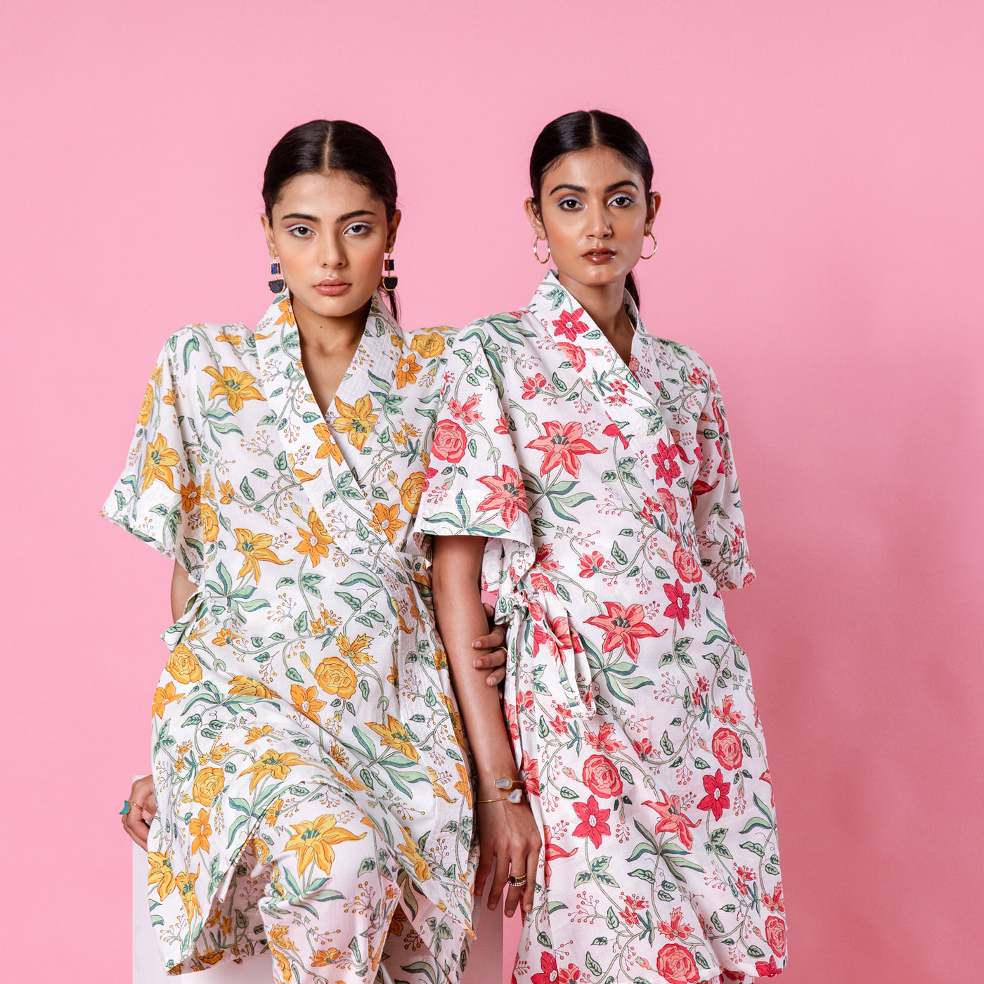 Pink Dahlia Kimono Co-Ord