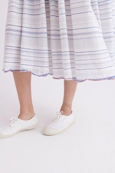 Blue Fine Stripes Dress in 100% High Twist Cotton