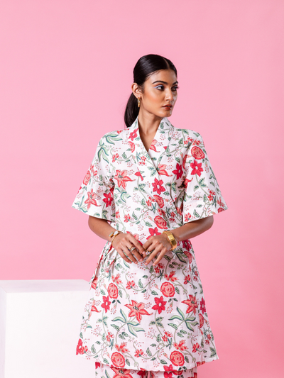 Pink Dahlia Kimono Co-Ord
