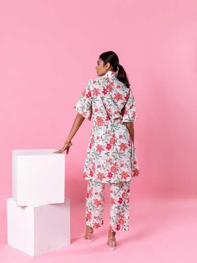 Pink Dahlia Kimono Co-Ord