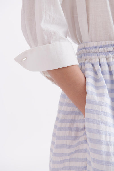 Handloom High Twist Cotton in Blue Stripes