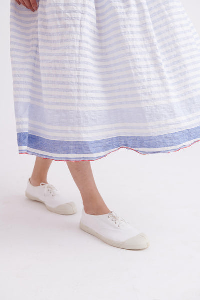 Handloom High Twist Cotton in Blue Stripes