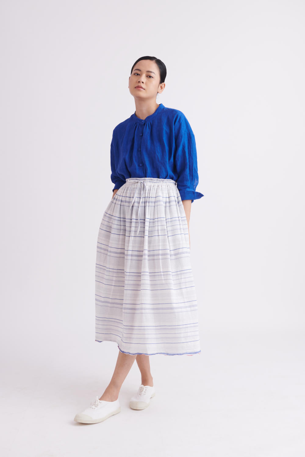 Handloom High Twist Cotton in Single Stripes