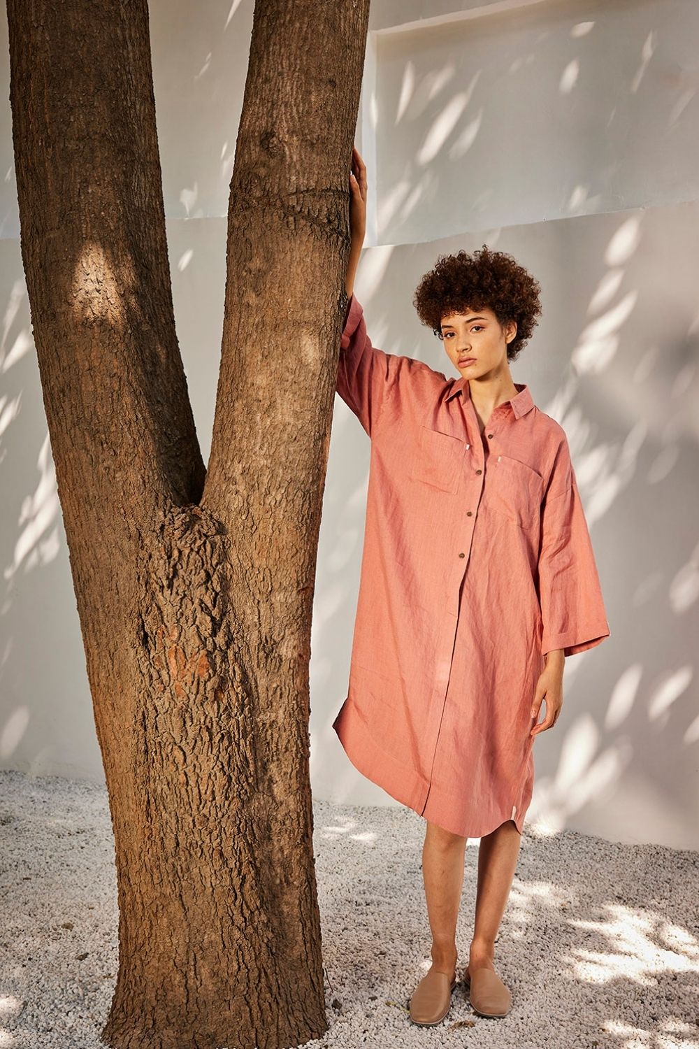 Rose blossom shirt dress