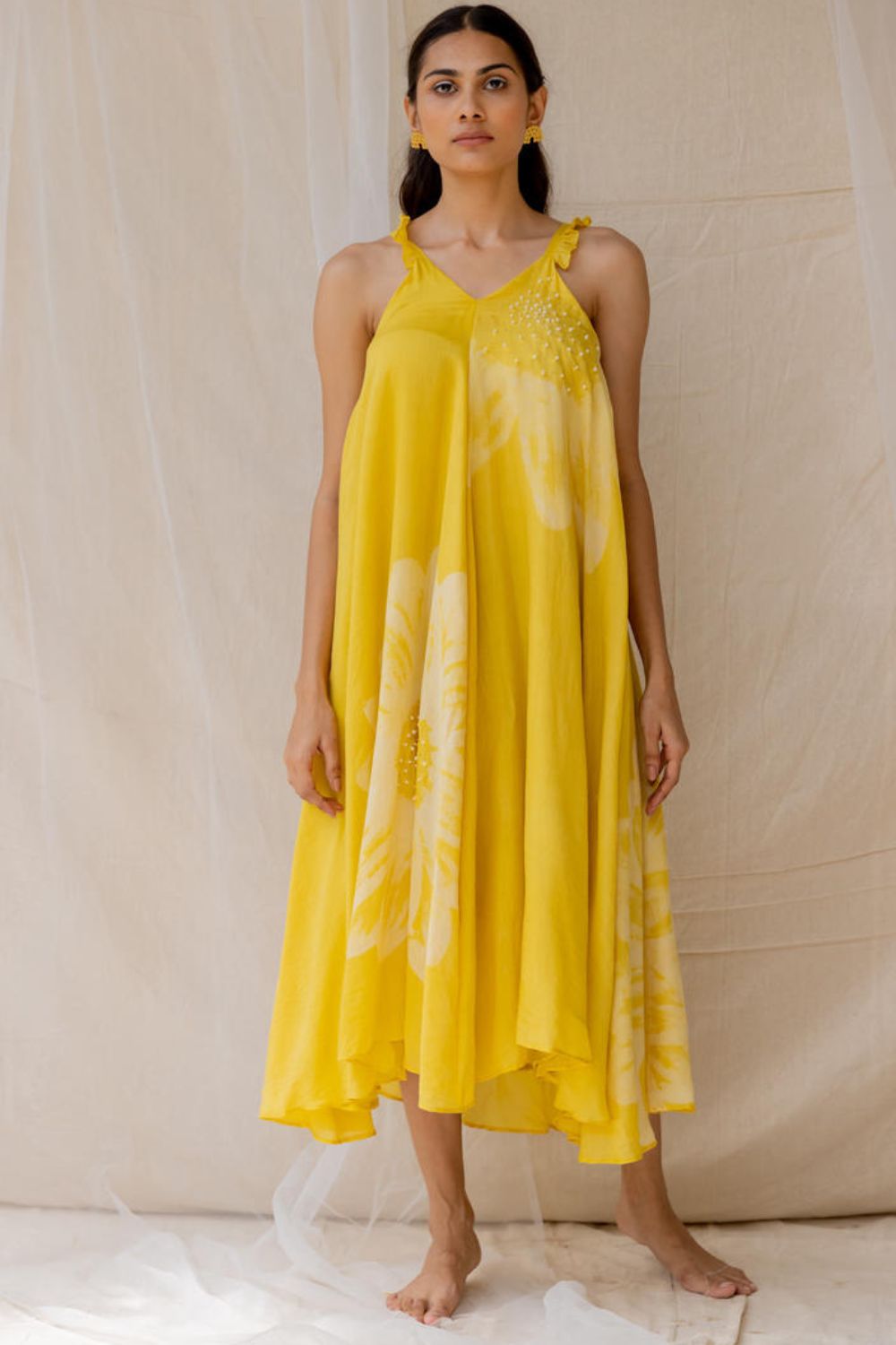 Dancing sunflower dress - yellow