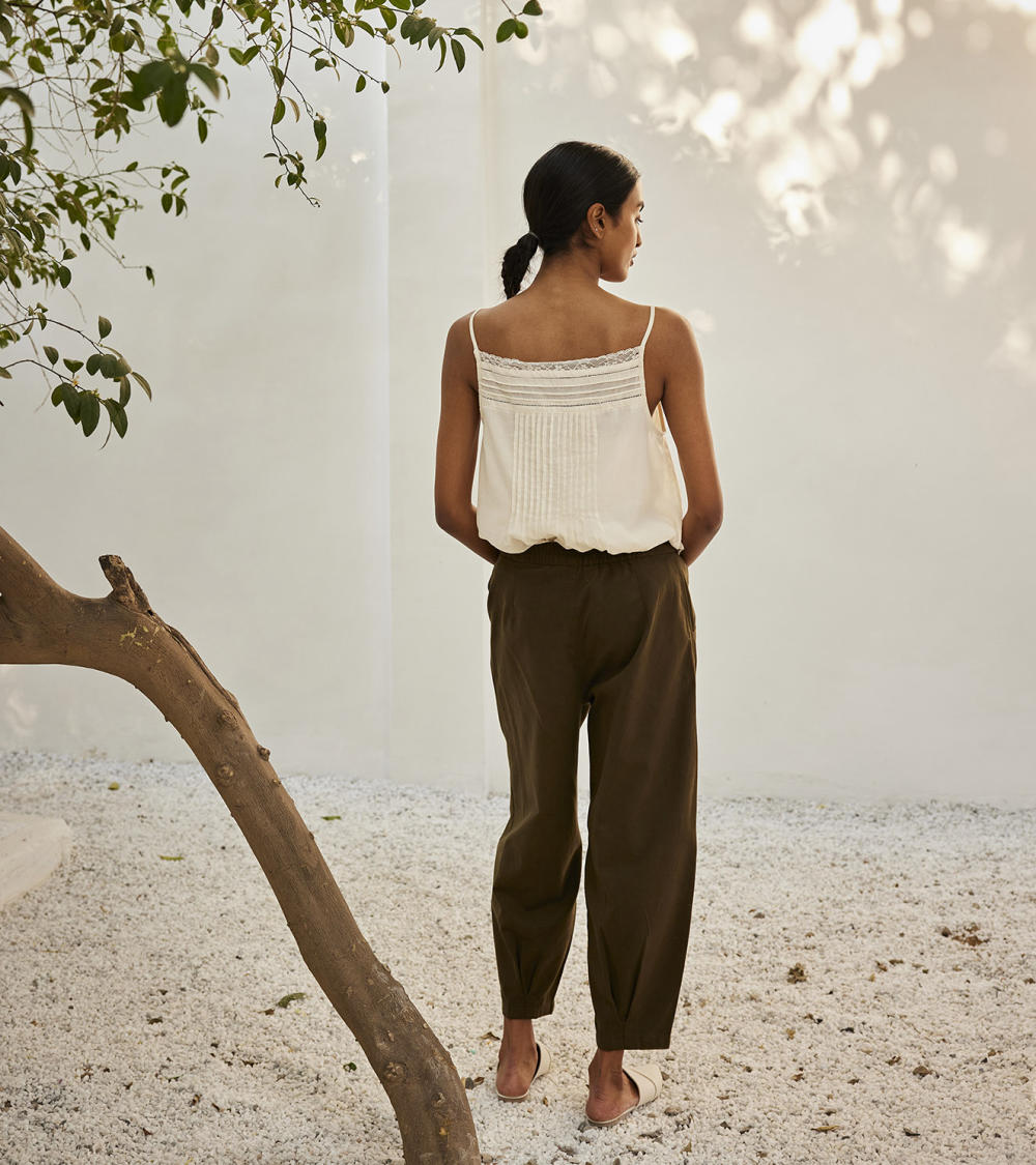Eggshell lace blouse