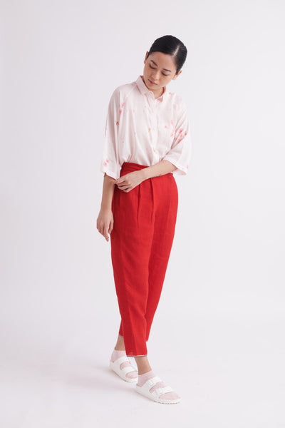 Linen Pants in Red