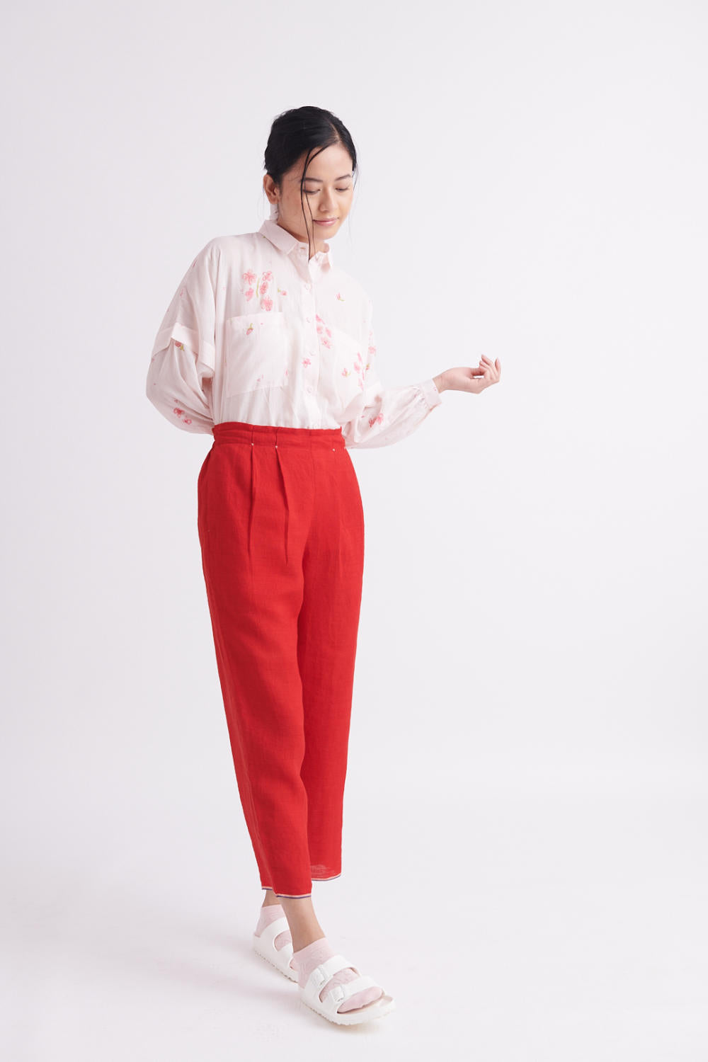Linen Pants in Red