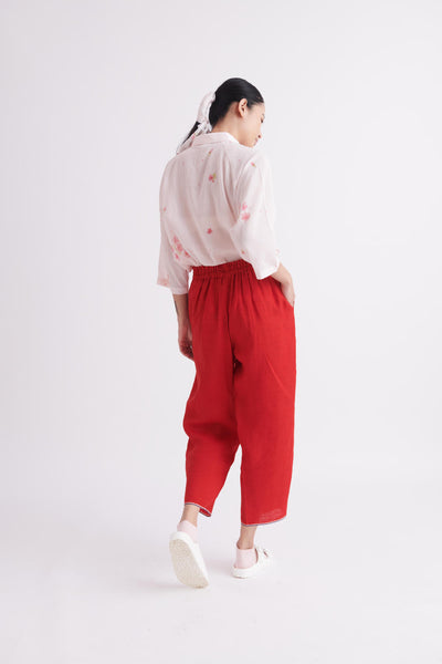 Linen Pants in Red