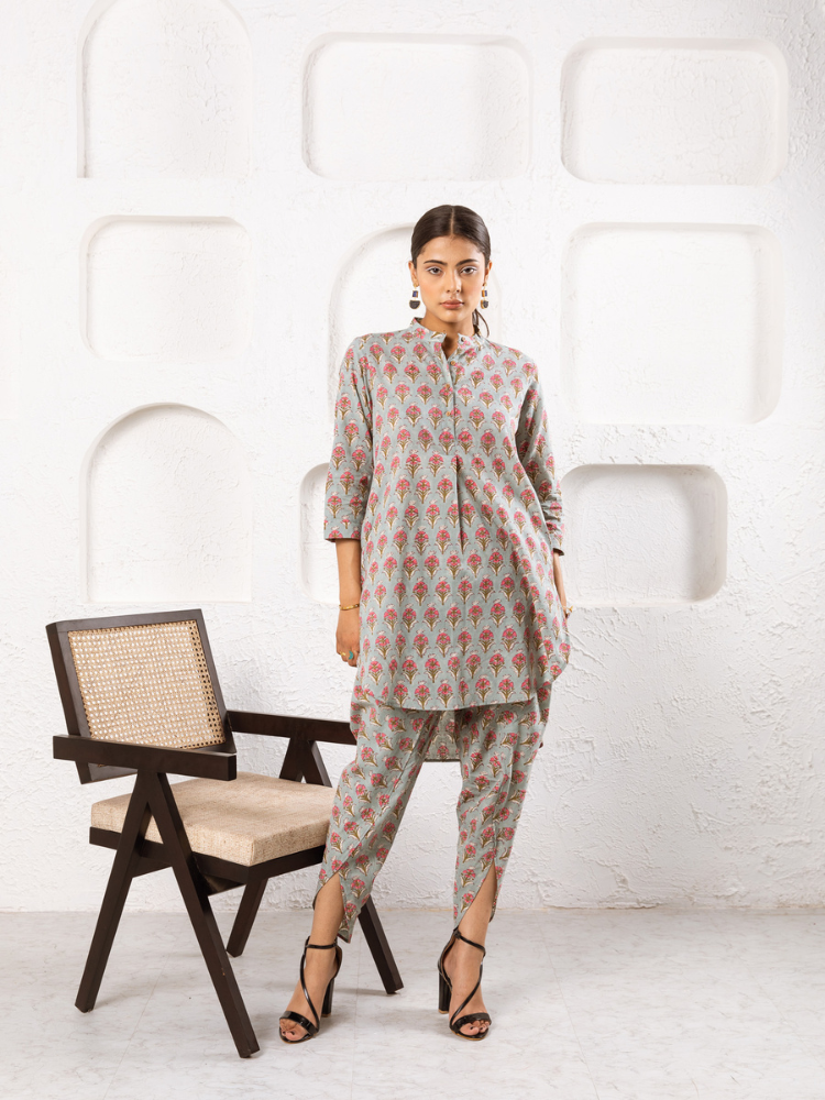 Pink Pansy Dhoti Co-Ord