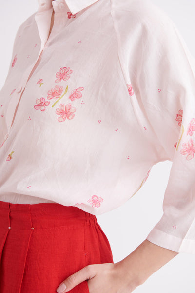 Handwoven Linen Raglan Sleeve Shirt