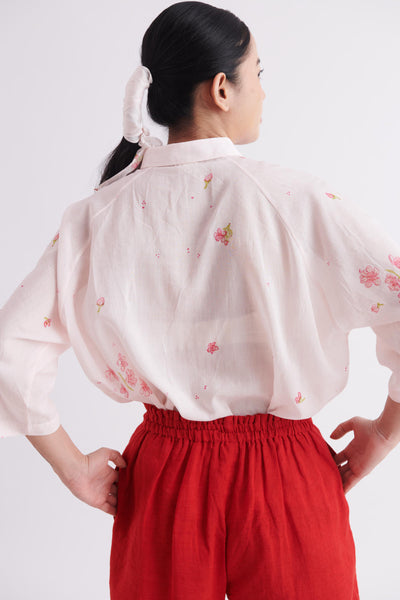 Handwoven Linen Raglan Sleeve Shirt