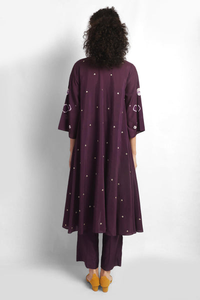 Twirl Bandhani Kurta Co-ord-Purple