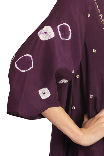 Twirl Bandhani Kurta Co-ord-Purple