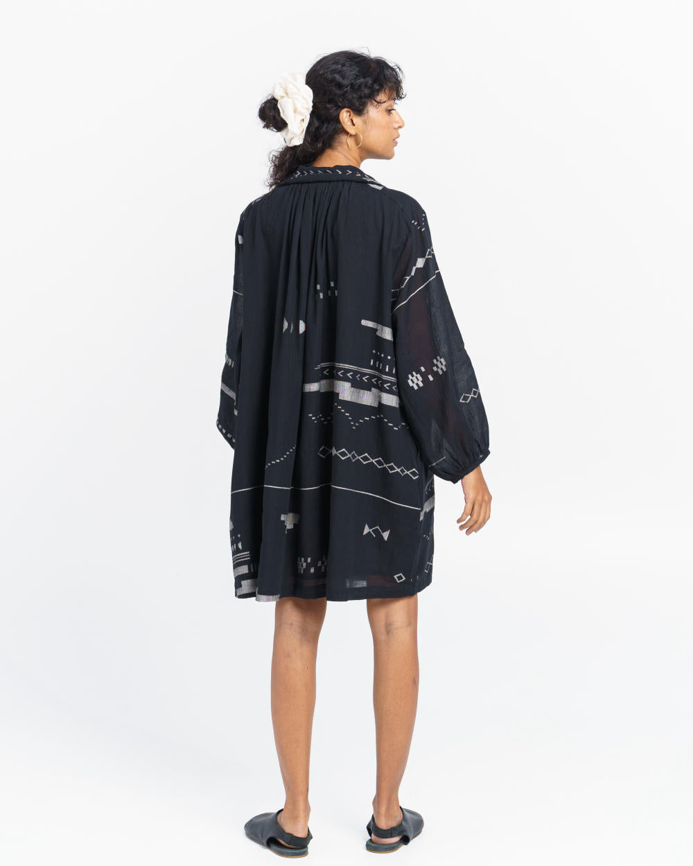 Abstract patterned oversized shirt dress