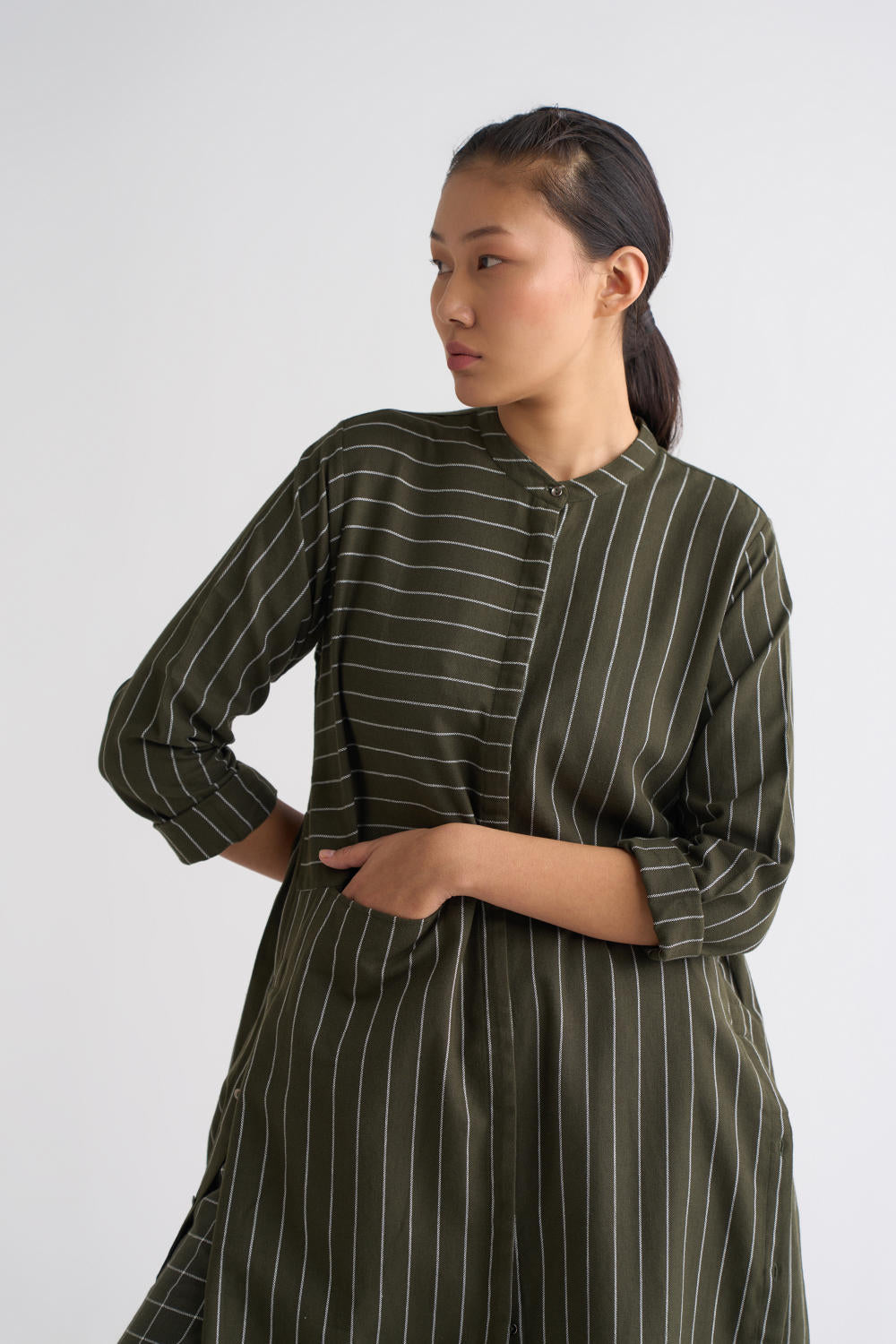 Back Gather Jacket Co ord - Olive