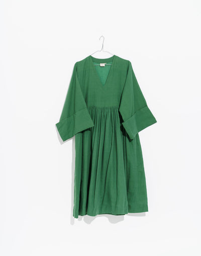 Basil green gathered midi dress - Basil Green