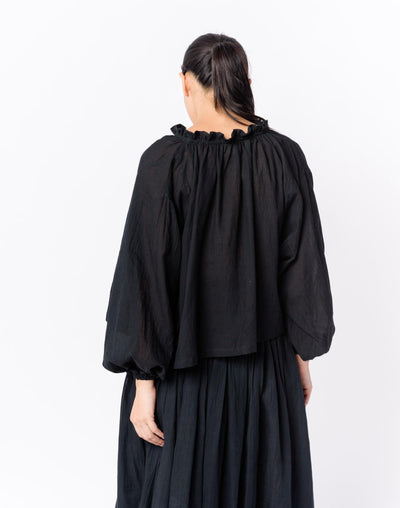 Black cotton flared top - Black