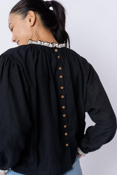 Black floaty top - Black