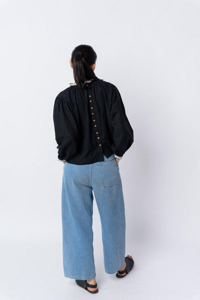 Black floaty top - Black