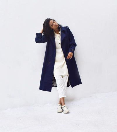 Blue Sage Trench Coat