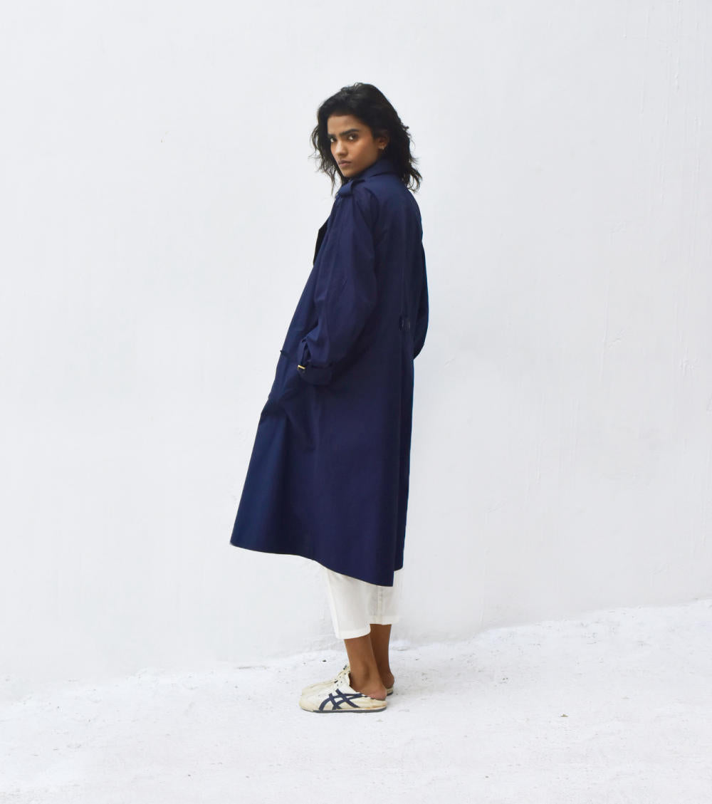 Blue Sage Trench Coat