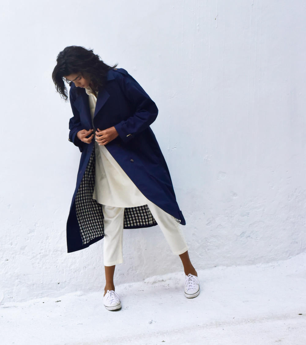 Blue Sage Trench Coat