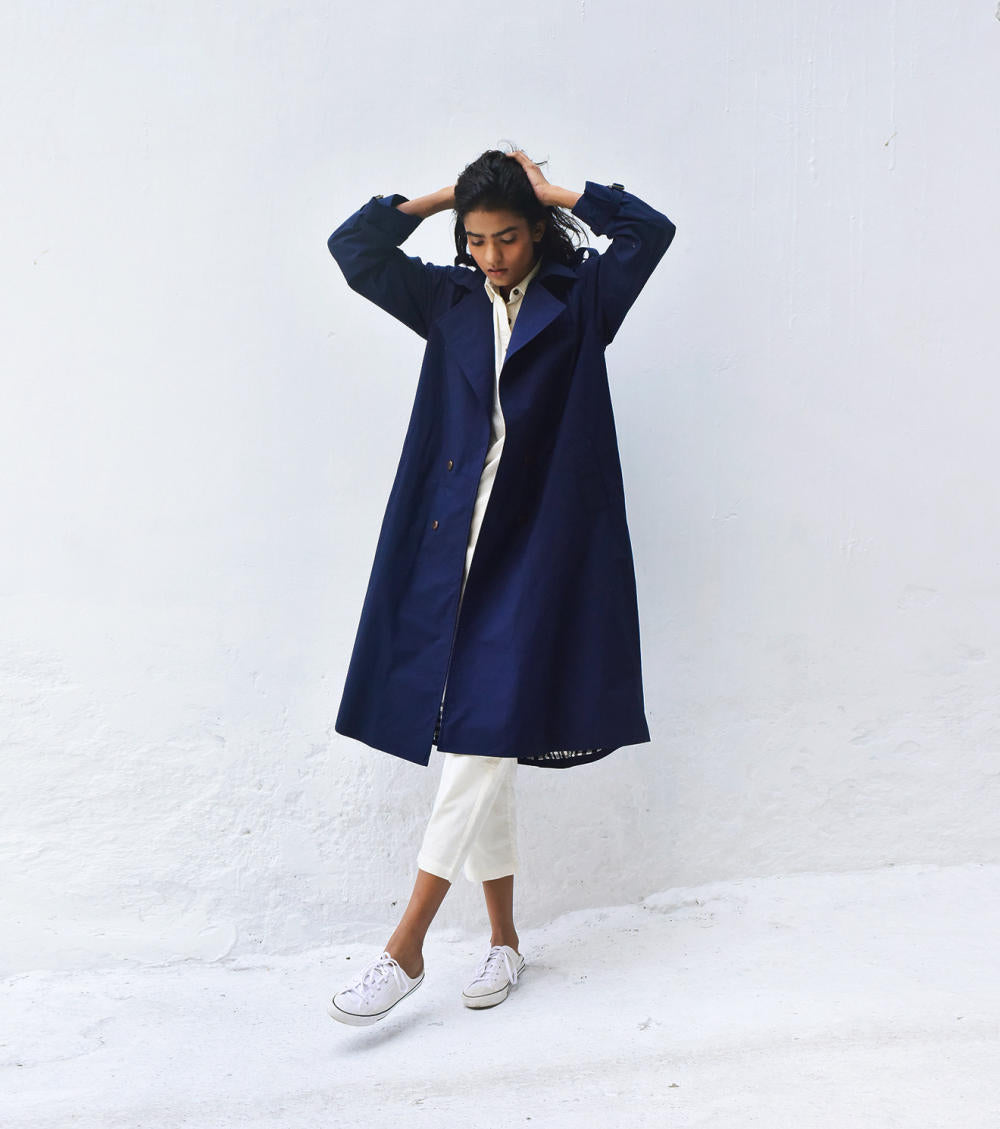 Blue Sage Trench Coat
