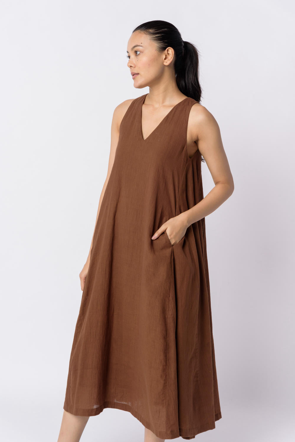 Cocoa brown voluminous dress - Brown