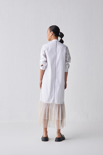 GATHERED HEM SHIRT DRESS