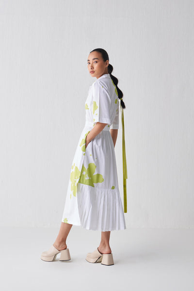 COLLARED SIDE ELASTIC WAIST DRESS