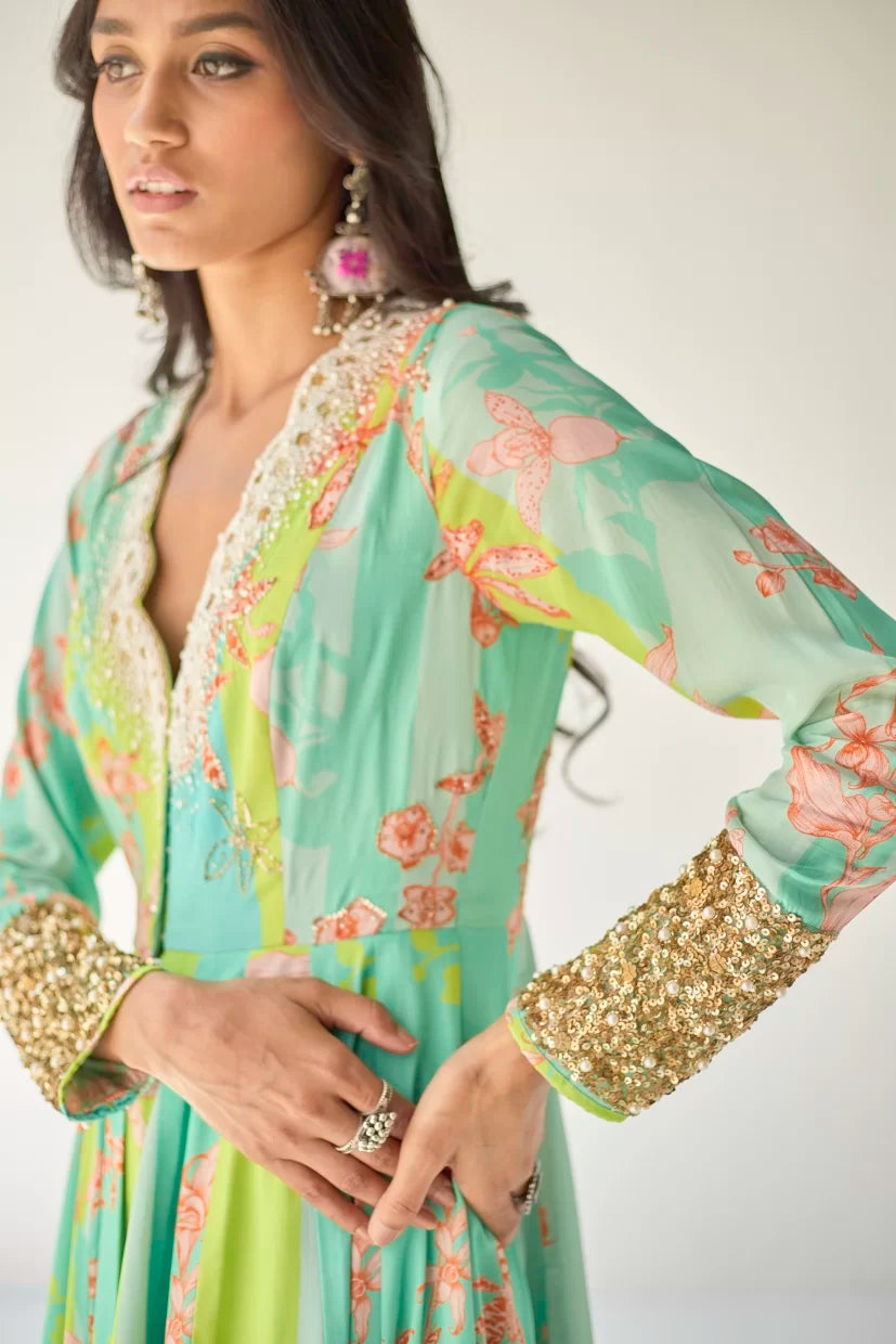 FEROZY ORCHID ANARKALI SET