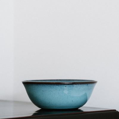 Glossy Byzantine Blue Deep Dish Bowl