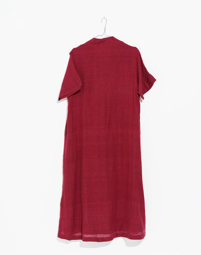 Deep wine organic cotton long dress - Red