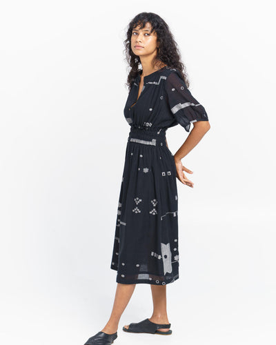 Elasticated waist midi dress