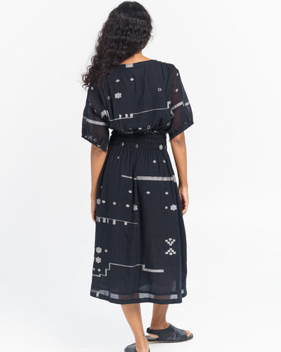 Elasticated waist midi dress