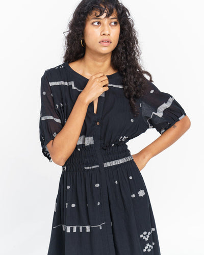 Elasticated waist midi dress