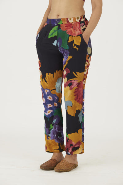 FARAH BLACK BRALETTE & PANTS SET