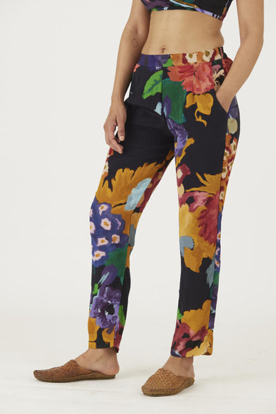 FARAH BLACK BRALETTE & PANTS SET